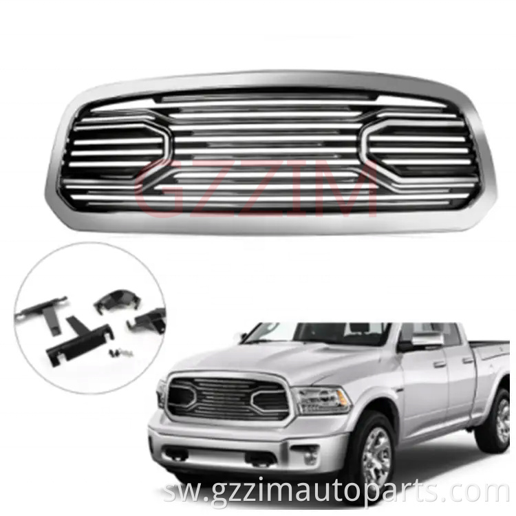 Modified Chromed Front  Middle Grille Used For RAM 1500 2013-2018